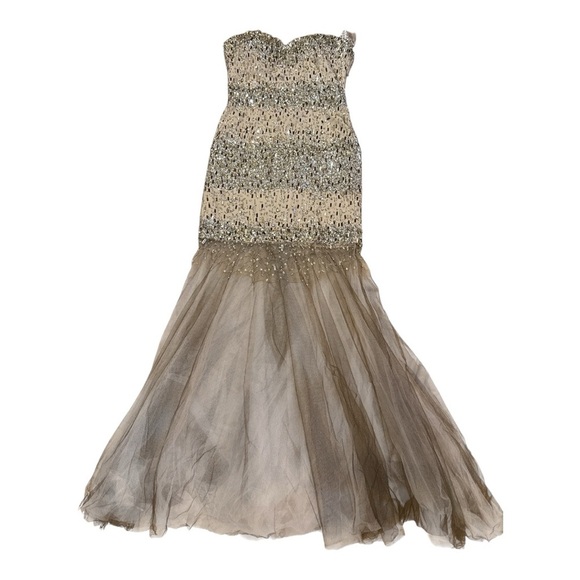 TERRANI COUTURE Strapless Sequin Gown NWT - Picture 1 of 5